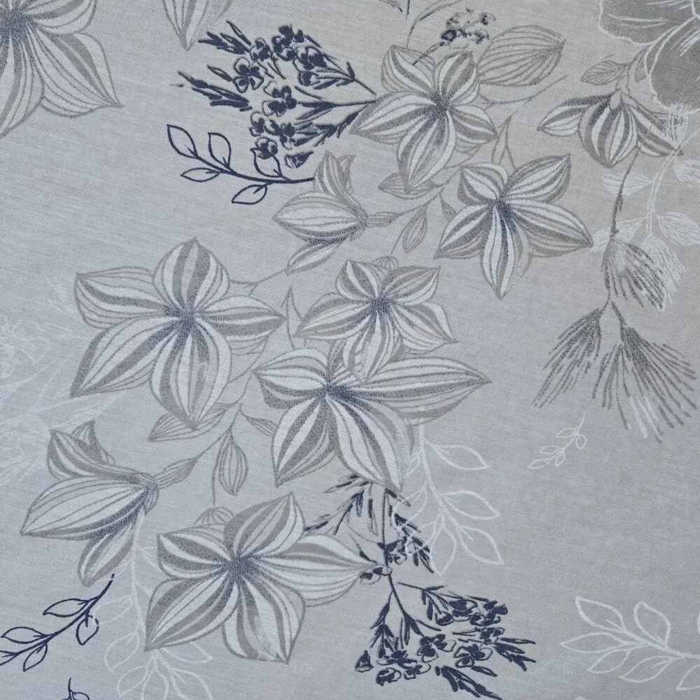 Cotton & Silk Scarf Lightweight Angled Ends Grey Blue Italy